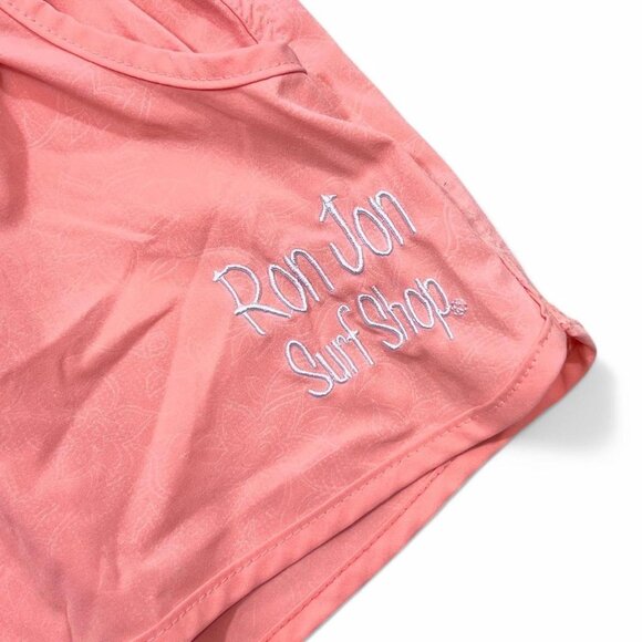 Vintage Ron John Surf Shop Peach Floral Embroidered Shorts - Picture 2 of 4